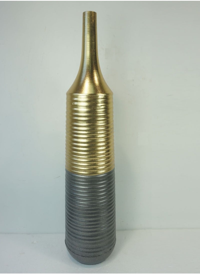 DECORHILLS High Decorative Black and Gold Metal Floor Vase | Elegant Home Décor Vase | Vase for Home Decoration