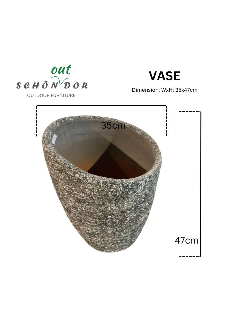 Vase Gray | Flower Pot | 35x47cm | Home Decor
