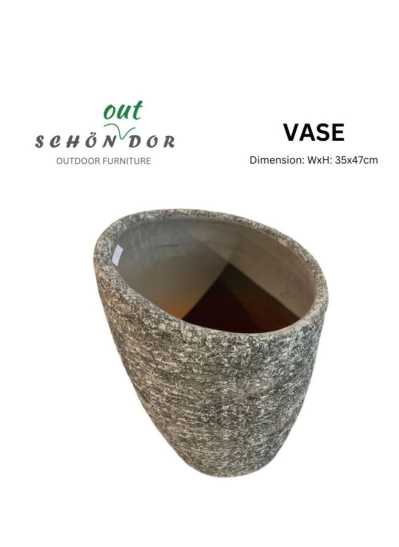 Vase Gray | Flower Pot | 35x47cm | Home Decor