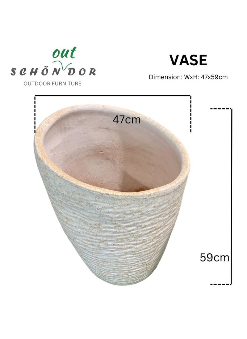 Vase White | Flower Pot | 47x59cm | Home Decor |Outdoor | Durable