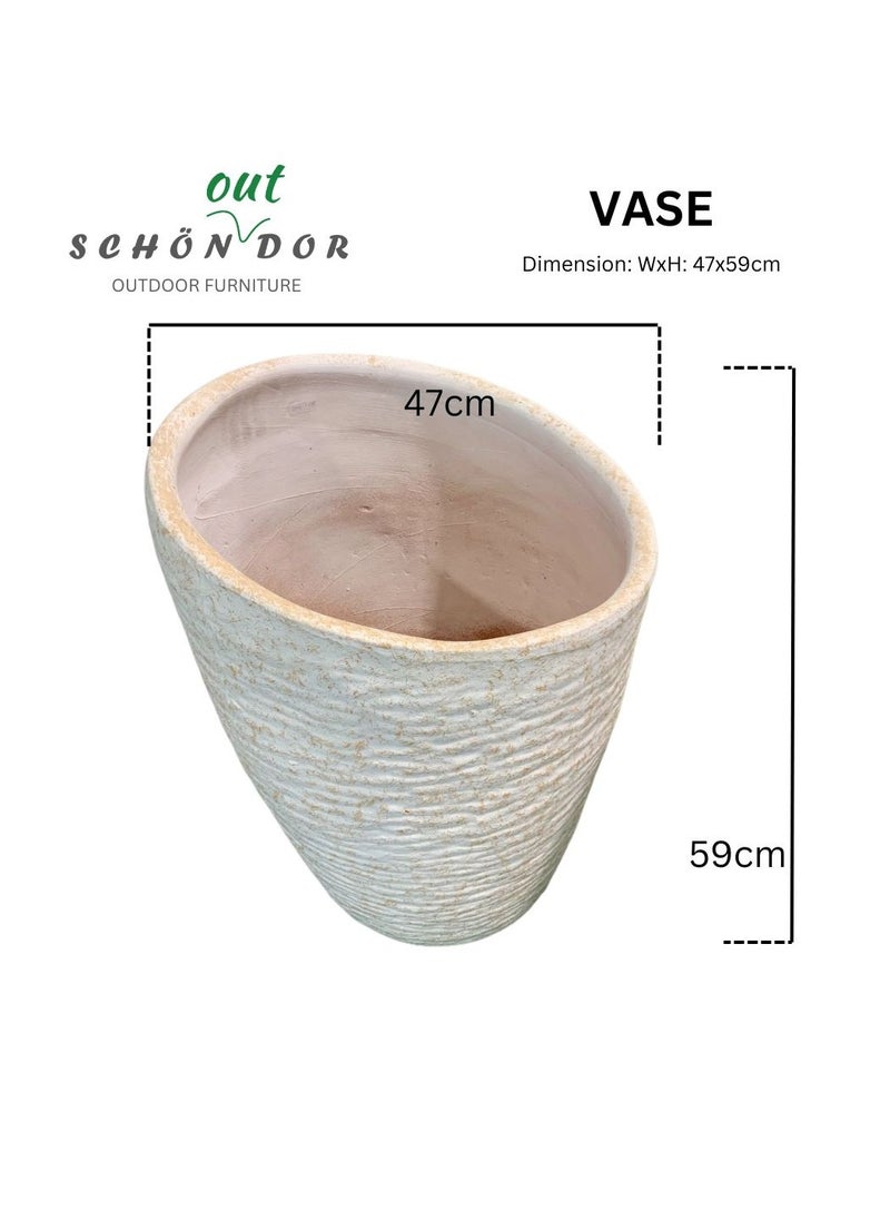 Vase | White | Size 47x59cm | Indoor and Outdoor | Home Decor | Home Accessories