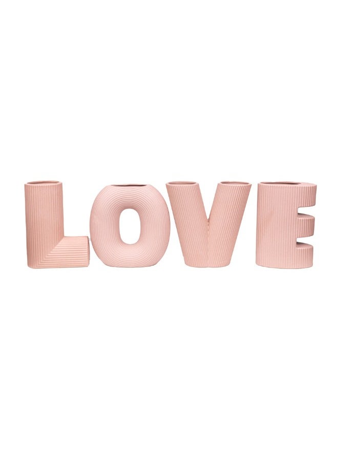 Gulf Flowers 50cm Peach Ceramic LOVE Vase Set – Elegant Valentine’s Day Gift & Home Decor