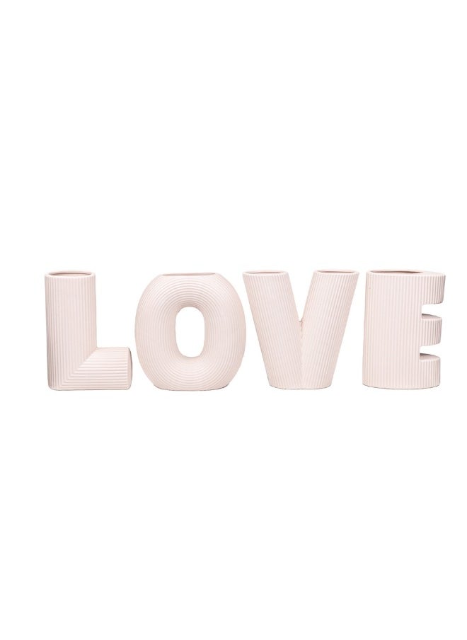 Gulf Flowers 50cm Pink Ceramic LOVE Vase Set – Elegant Valentine’s Day Gift & Home Decor