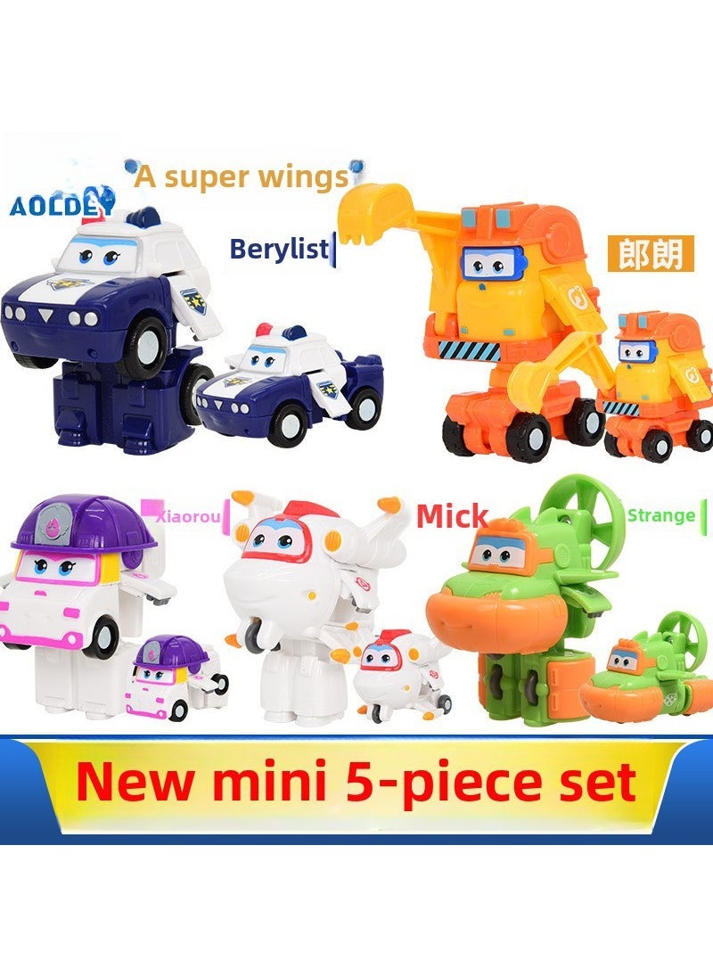 Mini Audi Double Diamond Transform Robot Toy for Kids 730096 Mini Transforming Robot Team Set