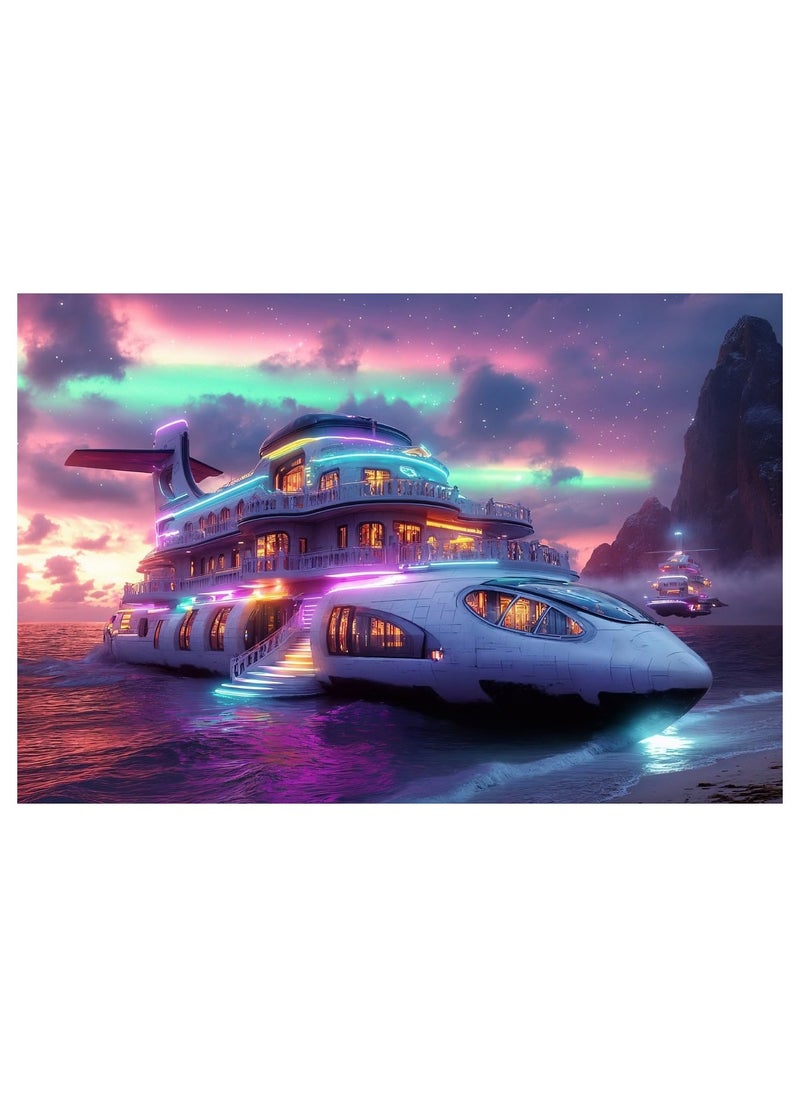 1000-Piece Anime Yacht Seaside Landscape Puzzle