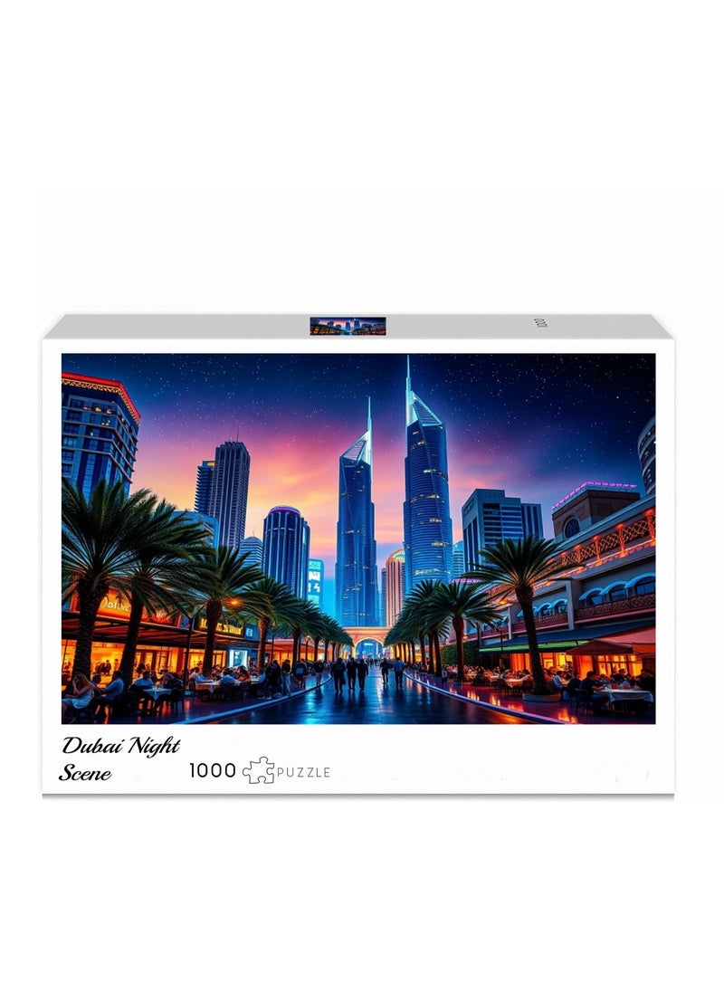 1000-Piece Dubai Nightscape Puzzle - Stunning Cityscape Jigsaw