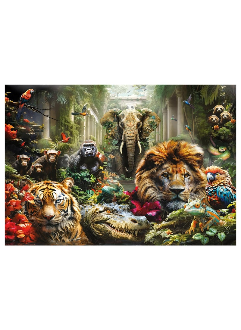 1000-Piece Jungle Animal Mystery Puzzle - Fun and Challenging Brain Teaser