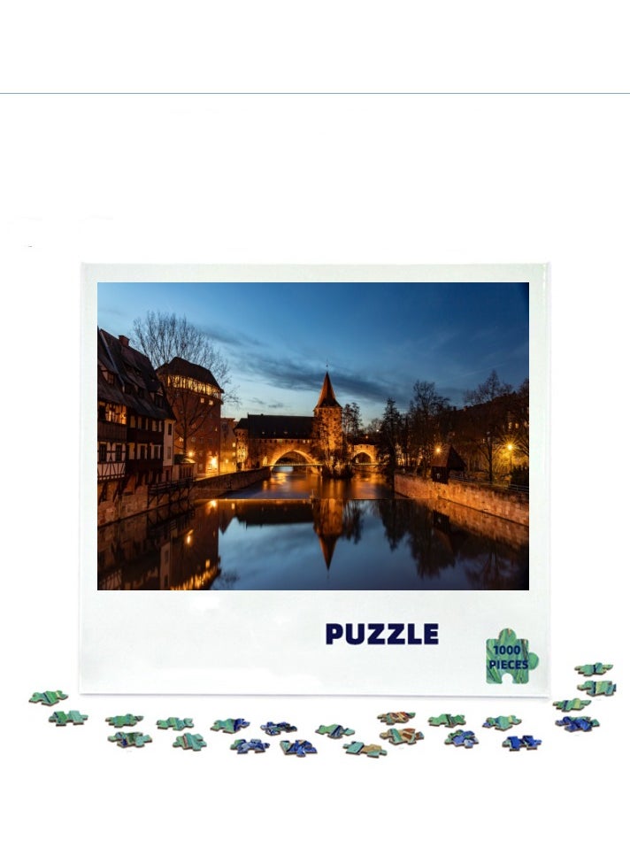 1000-Piece Colorful European Cityscape Puzzle