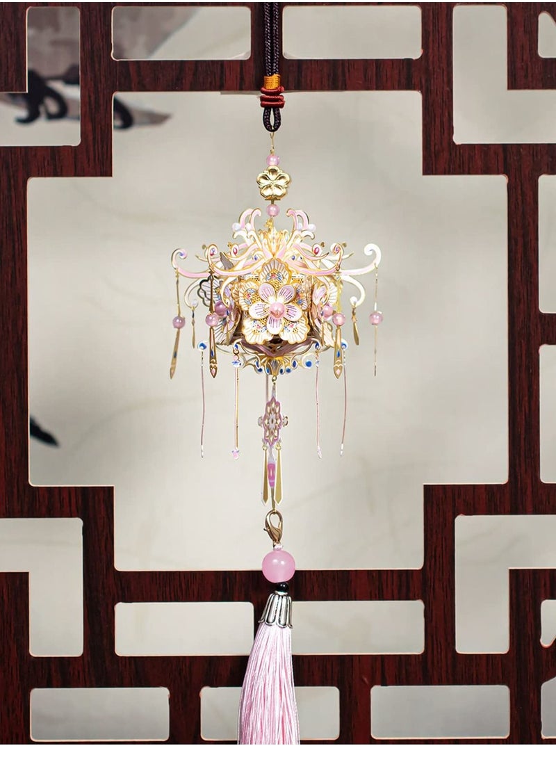 SYOSI, 3D Metal Puzzle Model Kits, Stainless Blossom Model for Adult to Build, Chinese Culture Palace Jigsaw Miniature Craft Kits Creative Gifts