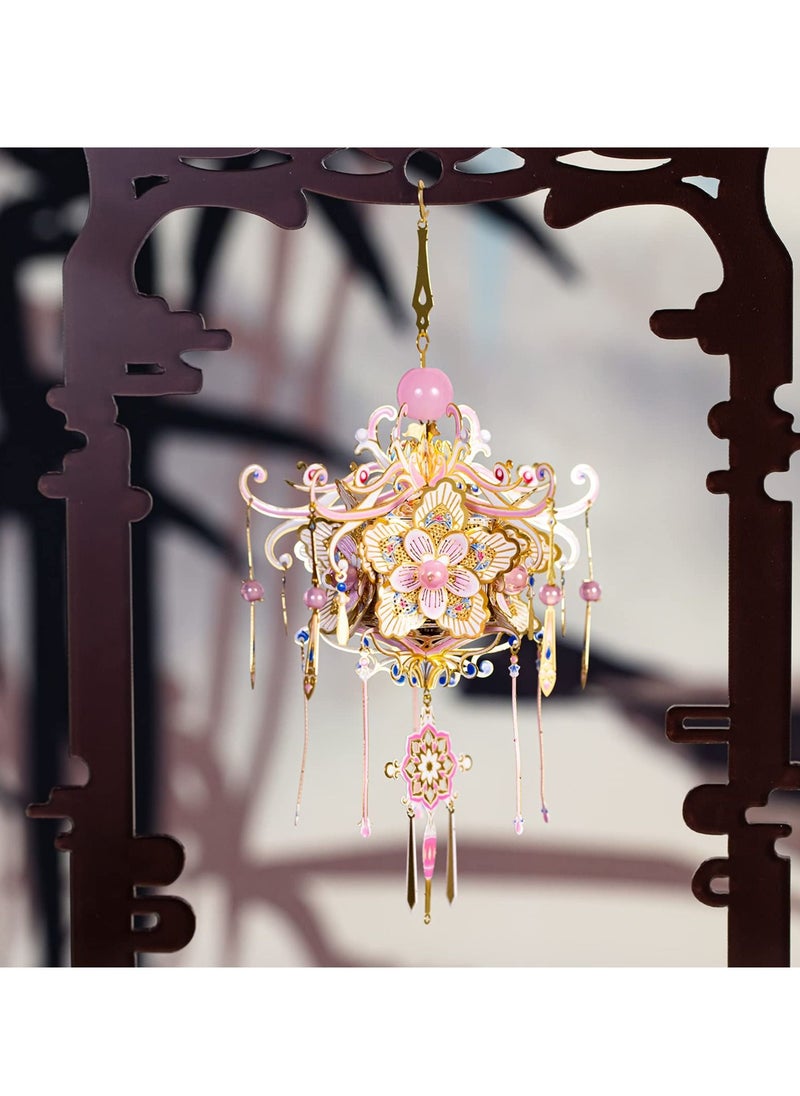 SYOSI, 3D Metal Puzzle Model Kits, Stainless Blossom Model for Adult to Build, Chinese Culture Palace Jigsaw Miniature Craft Kits Creative Gifts