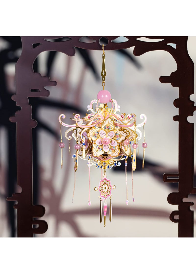 SYOSI, 3D Metal Puzzle Model Kits, Stainless Blossom Model for Adult to Build, Chinese Culture Palace Jigsaw Miniature Craft Kits Creative Gifts