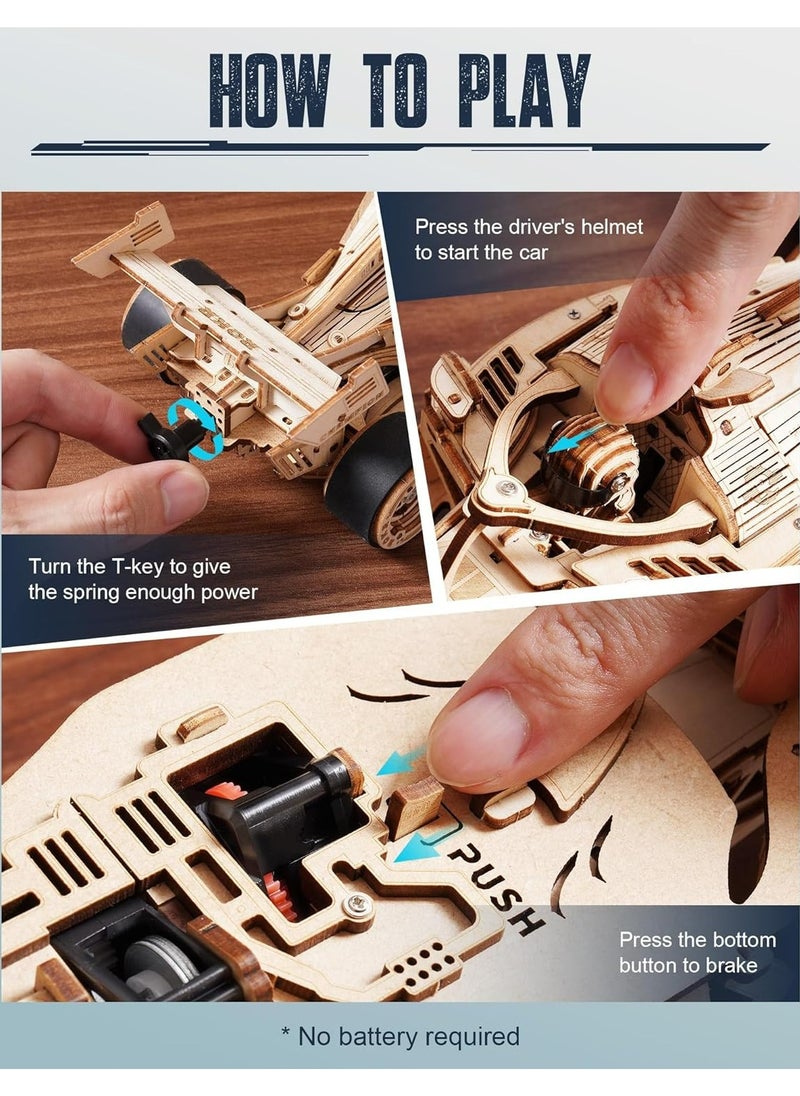 ROKR Racing Car 3D Wooden Puzzle LK505 Premium 3D Puzzle Building Kits for Adults & Teens - Decorative Home Décor, Ramadan & Holiday Gift (Eid and Birthday) for Puzzle Enthusiasts, Stress Relief STEM Project