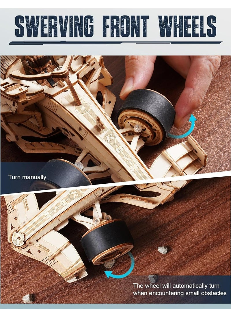 ROKR Racing Car 3D Wooden Puzzle LK505 Premium 3D Puzzle Building Kits for Adults & Teens - Decorative Home Décor, Ramadan & Holiday Gift (Eid and Birthday) for Puzzle Enthusiasts, Stress Relief STEM Project