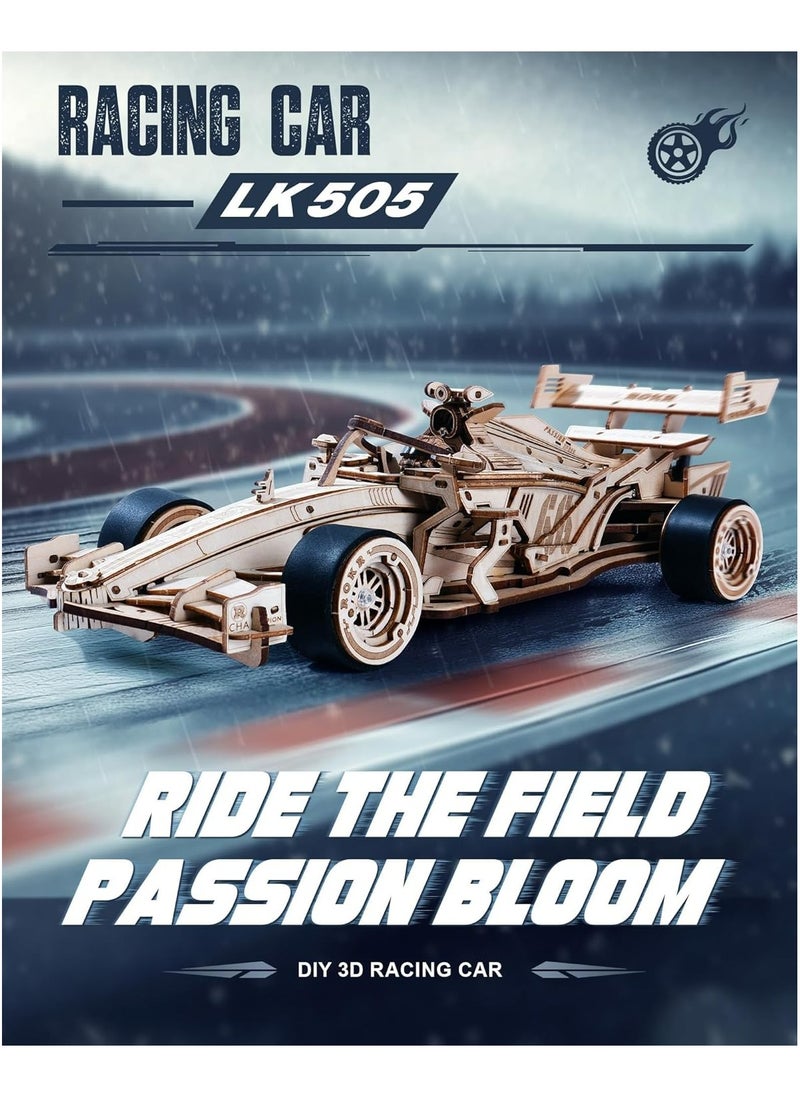 ROKR Racing Car 3D Wooden Puzzle LK505 Premium 3D Puzzle Building Kits for Adults & Teens - Decorative Home Décor, Ramadan & Holiday Gift (Eid and Birthday) for Puzzle Enthusiasts, Stress Relief STEM Project