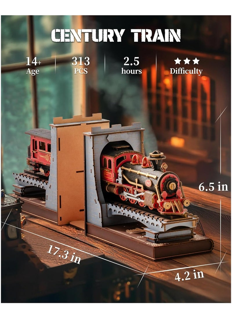 Rolife Century Train DIY Book Nook TGE01 Premium 3D Puzzle Building Kits for Adults & Teens - Decorative Home Décor, Ramadan & Holiday Gift (Eid and Birthday) for Puzzle Enthusiasts, Stress Relief STEM Project