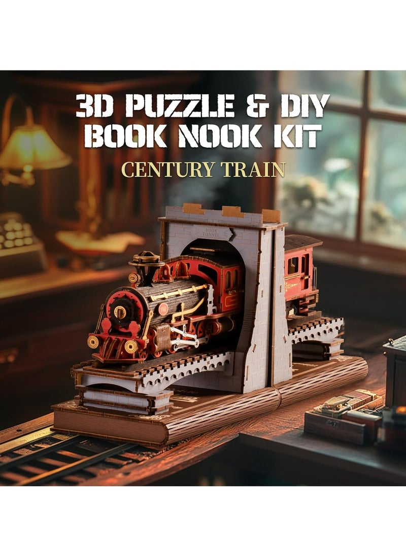 Rolife Century Train DIY Book Nook TGE01 Premium 3D Puzzle Building Kits for Adults & Teens - Decorative Home Décor, Ramadan & Holiday Gift (Eid and Birthday) for Puzzle Enthusiasts, Stress Relief STEM Project