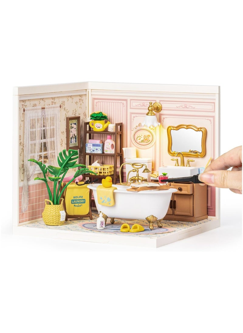 Rolife Pop Bubble Bathroom Plastic DIY Miniature House DW014B Premium 3D Puzzle Building Kits for Adults & Teens - Decorative Home Décor, Ramadan & Holiday Gift (Eid and Birthday) for Puzzle Enthusiasts, Stress Relief STEM Project