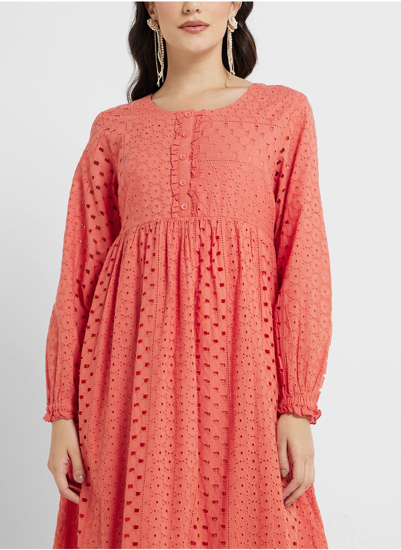 Schiffli Cotton Jalabiya