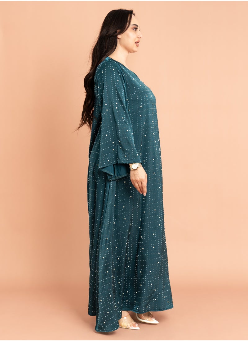 Crystal Patterns Luxury Jalabiya Blue