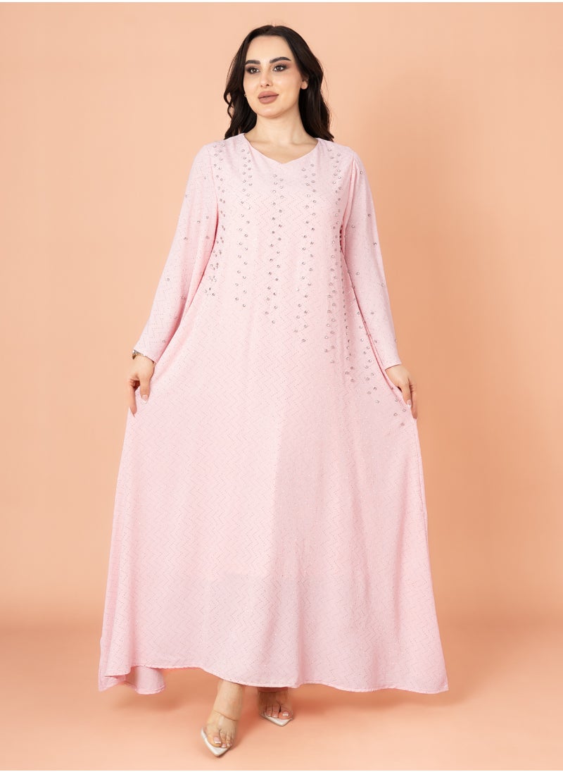 Crystal Cascade Jalabiya Pink