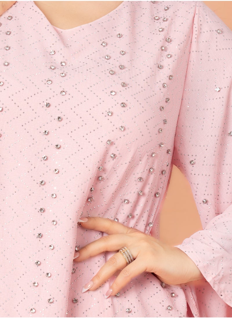 Crystal Cascade Jalabiya Pink