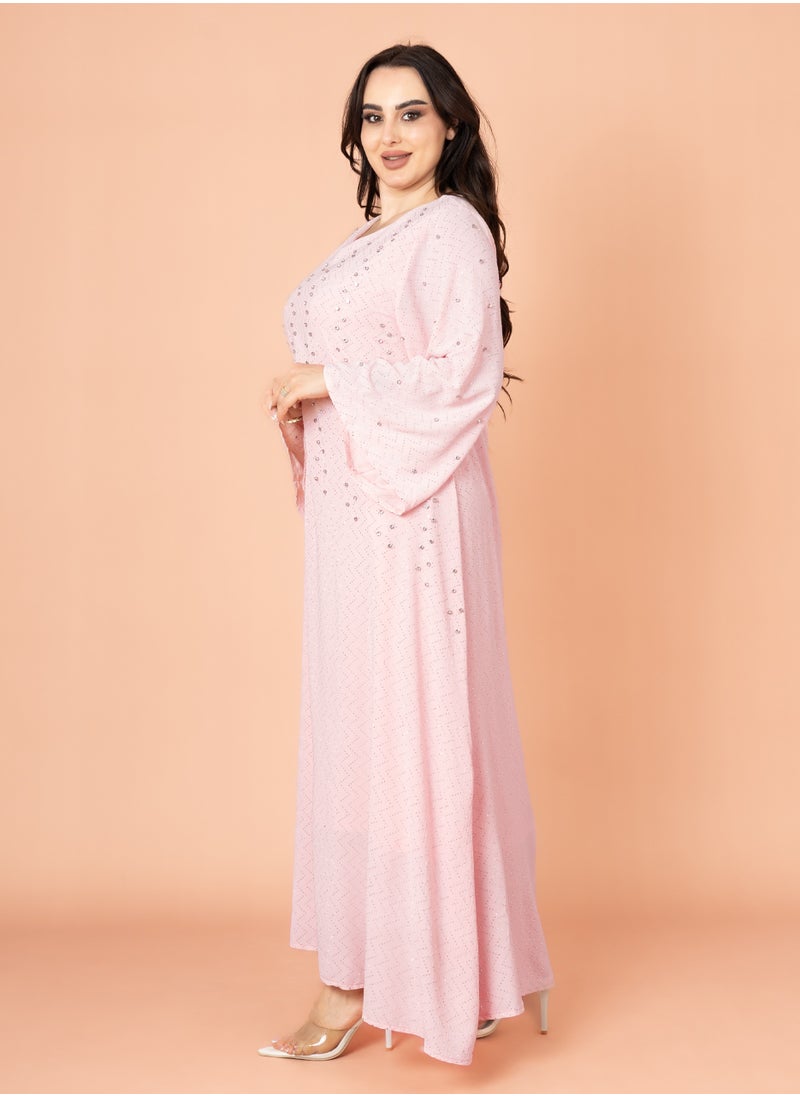 Crystal Cascade Jalabiya Pink