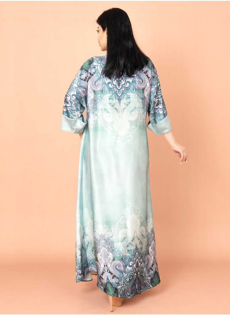 Abstract Design Modern Jalabiya Green