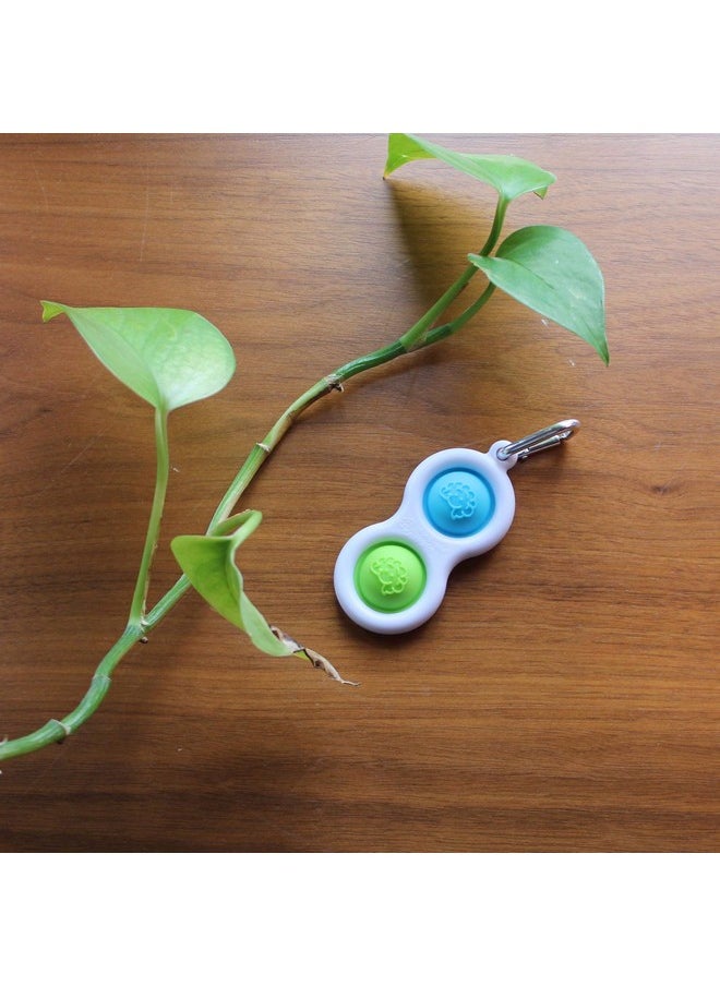 Simpl Dimpl - Simple Dimple - Blue/Lime - Popping Fidget Keychain