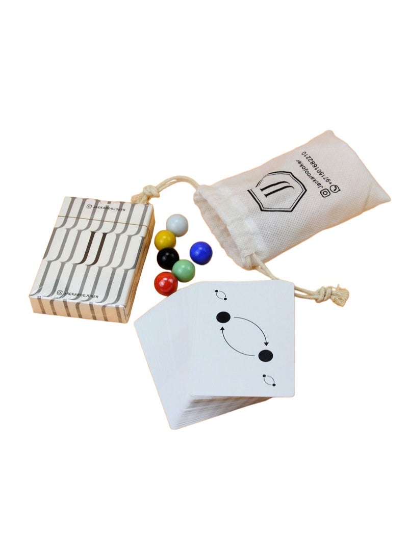 Jackaroo Board Game Set, Double-Sided 4-6 Player, with Marbles, Cards and Carrying Bag