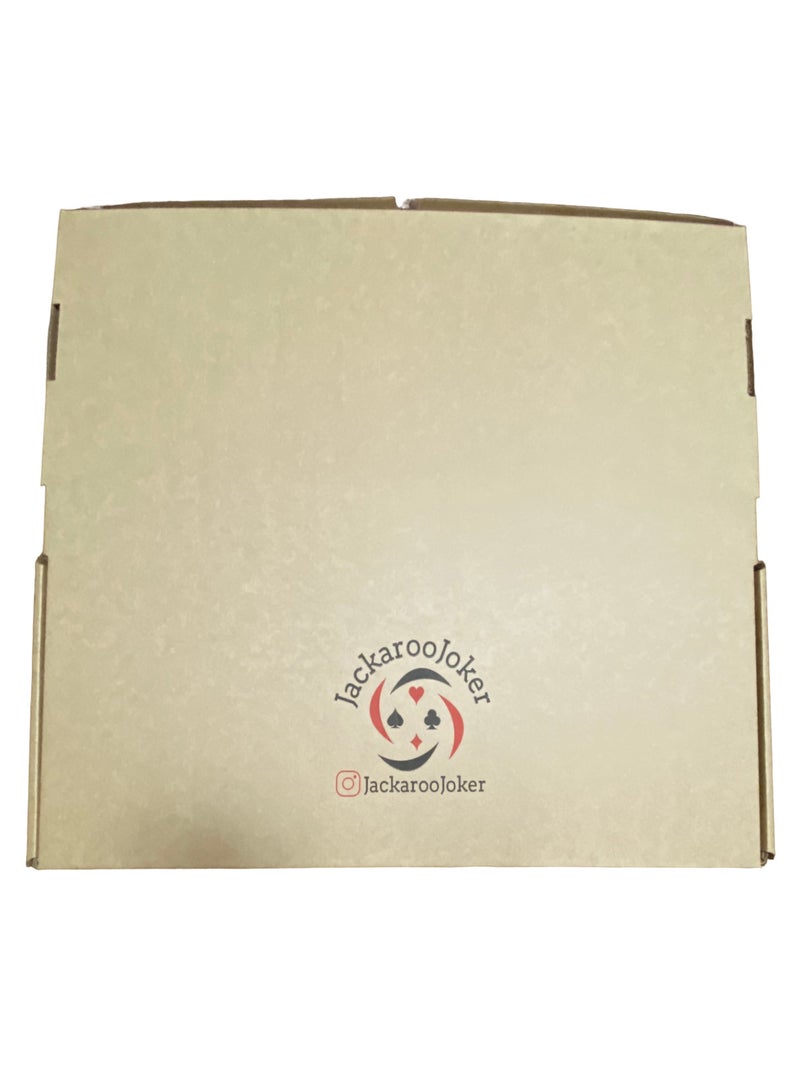 Wooden coloered Jackaroo Board Game Set, Double-Sided 4-6 Players, with Marbles and Cards, colored jakaroo board game (White-Beige)