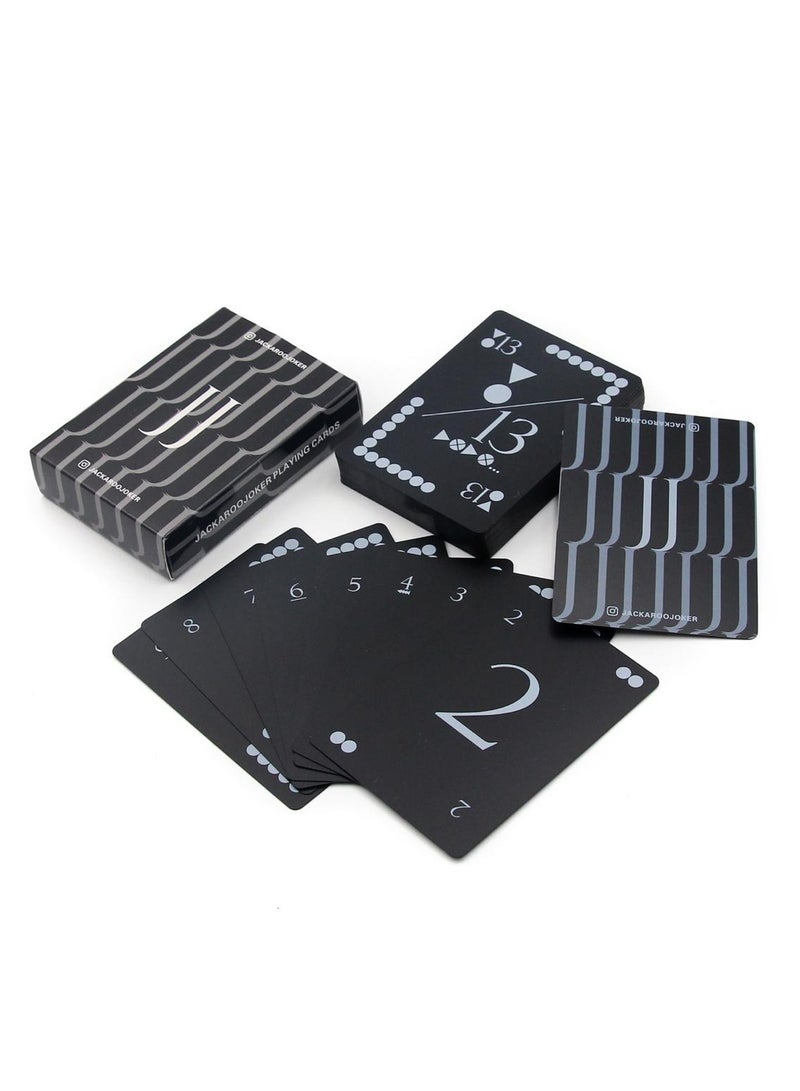 Jackaroo Board Game Set, 4-Player Wooden Board with Marbles, Cards and Carrying Bag, Black