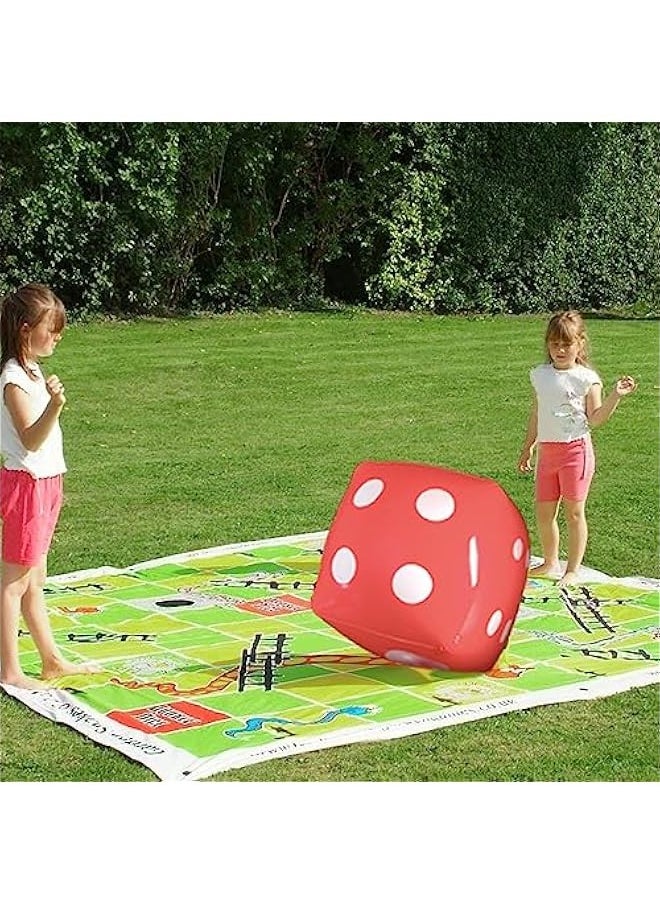 16 Jumbo Inflatable Dice (2-Pack) - Red and Blue Giant Dice for Indoor & Outdoor Board Games, Ludo, Pool Parties - Fun & Versatile Party Decorations and Game Accessories