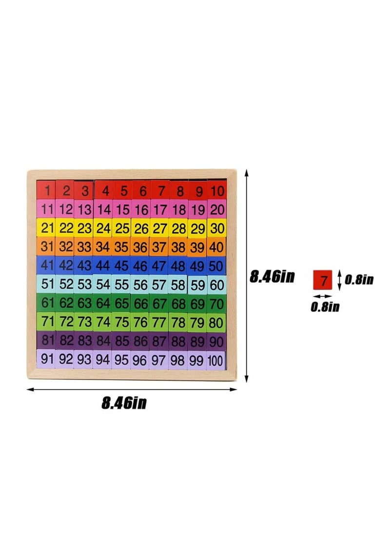 Early Childhood Education Digital Teaching Board, Wooden Math Learning Board Toy, 1 100 Consecutive Numbers Wooden Hundred Digital Board, Educational Game for Kids with Storage Bag