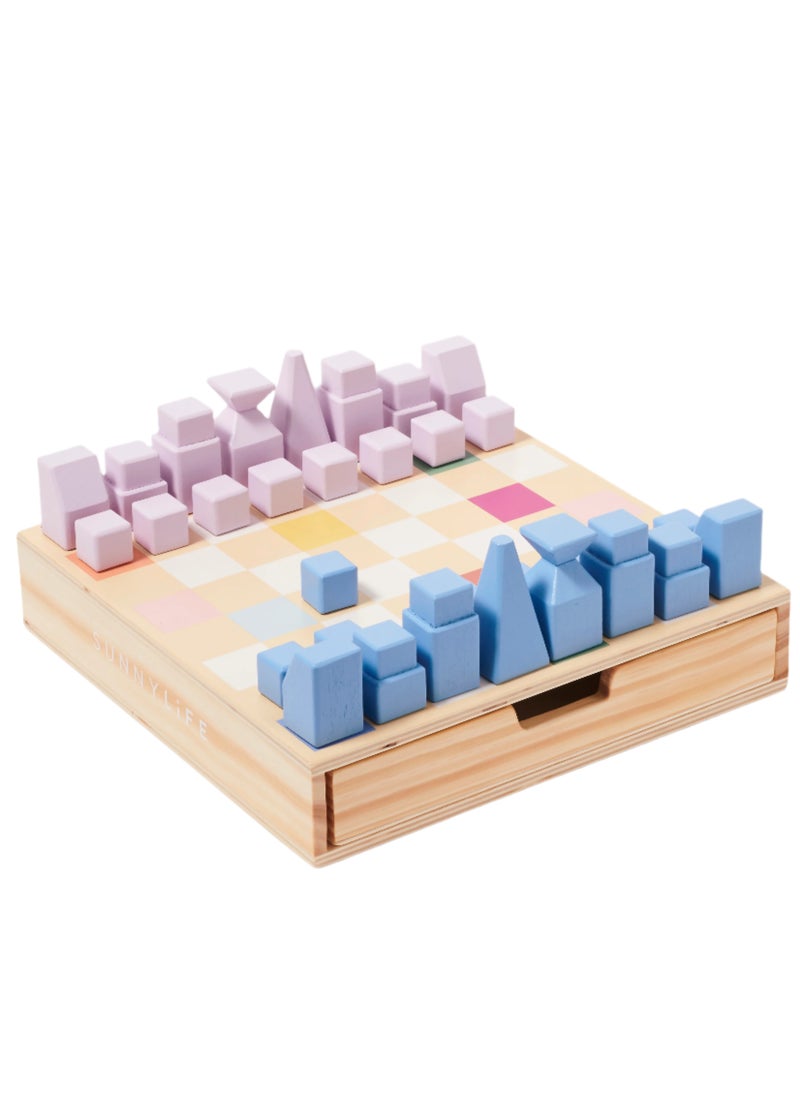 Wooden Chess and Checkers Majorelle