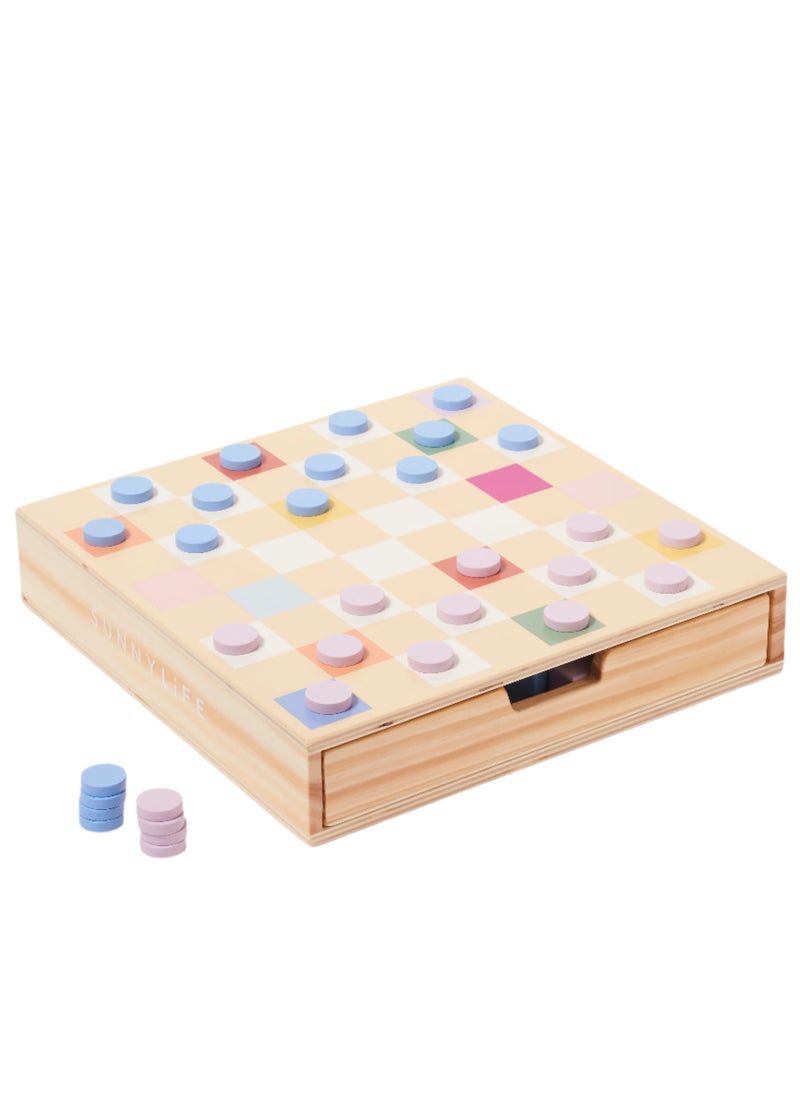 Wooden Chess and Checkers Majorelle