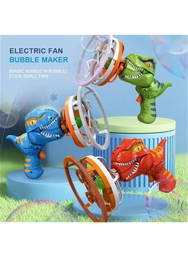 Dino-mite Bubble Blaster: Portable Dinosaur Bubble Maker with Batteries and Bubble Solution - Ideal for Kids - 1/2 Pcs Pack (Blue)