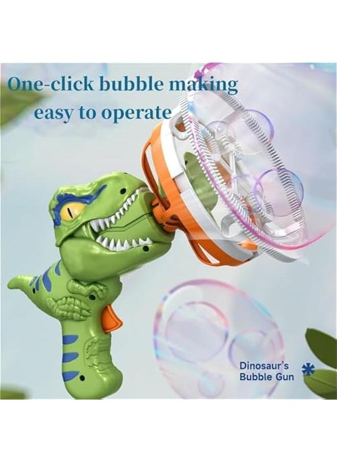 Dino-mite Bubble Blaster: Portable Dinosaur Bubble Maker with Batteries and Bubble Solution - Ideal for Kids - 1/2 Pcs Pack (Blue)