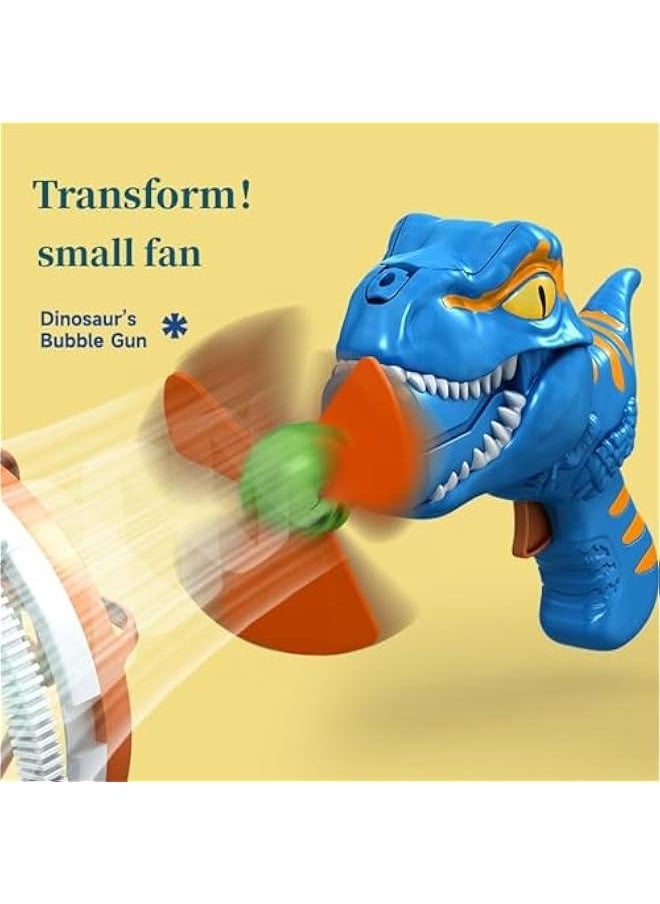 Dino-mite Bubble Blaster: Portable Dinosaur Bubble Maker with Batteries and Bubble Solution - Ideal for Kids - 1/2 Pcs Pack (Blue)