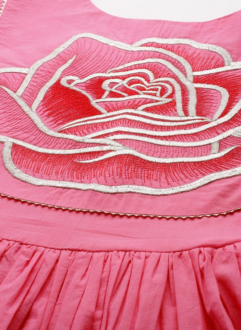 Pink Ethnic Maxi Dress
