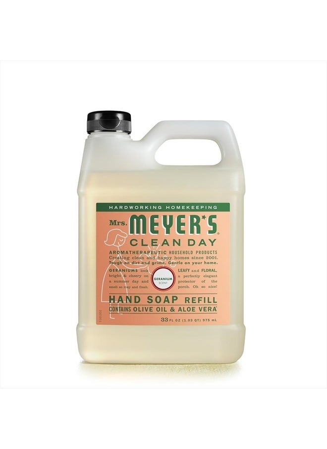 Hand Soap Refill, Made with Essential Oils, Biodegradable Formula, Geranium, 33 fl. oz