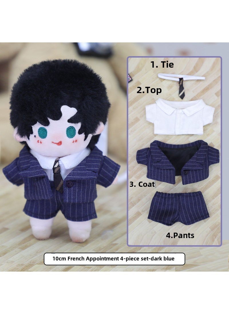 10cm Cotton Doll Suit Accessory About 4-piece set of 10cm legal principle-dark blue