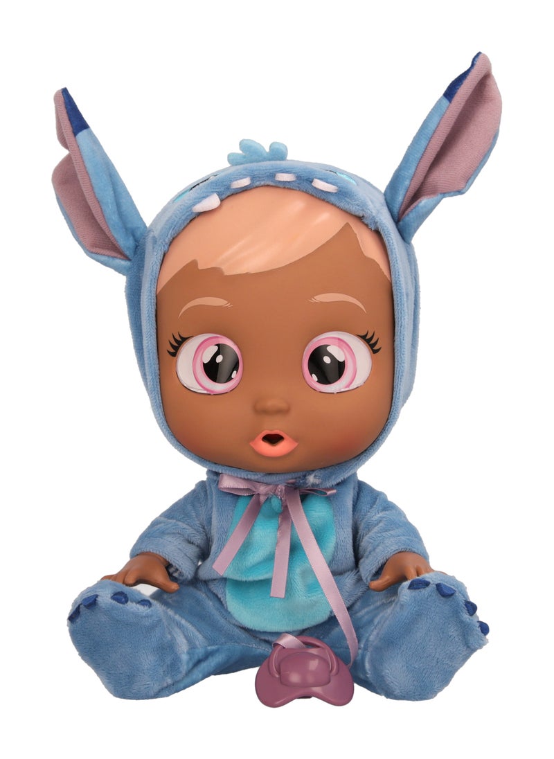 Cry Babies Disney Stitch, Battery Operated | Interactive Doll | Makes 10+ Realistic Baby Sounds | Cries Real Tears | Nurturing and Imaginative Play | Sensory Development