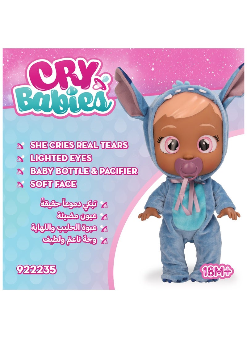 Cry Babies Disney Stitch, Battery Operated | Interactive Doll | Makes 10+ Realistic Baby Sounds | Cries Real Tears | Nurturing and Imaginative Play | Sensory Development