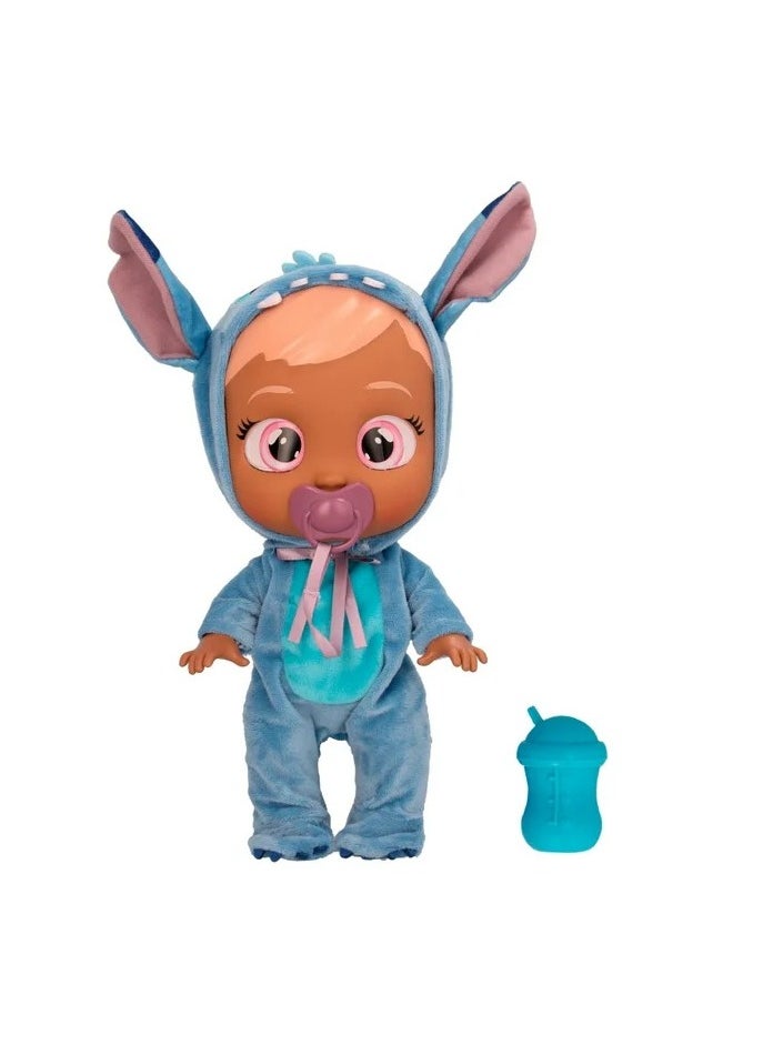 Cry Babies Disney Stitch, Battery Operated | Interactive Doll | Makes 10+ Realistic Baby Sounds | Cries Real Tears | Nurturing and Imaginative Play | Sensory Development