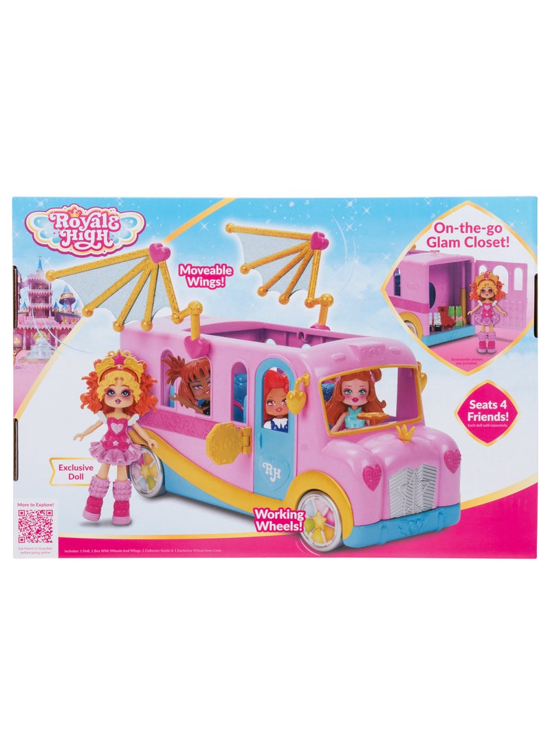 Royale High Bus & Glam Closet | Exclusive Virtual Item Code Included | Collectable Figure | Fashion Doll | For Fans, Gamers & Collectors! | Official Licensed Product