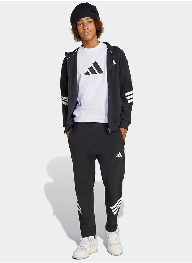 Youth 3 Stripe Ribbed Cuff Hoodie