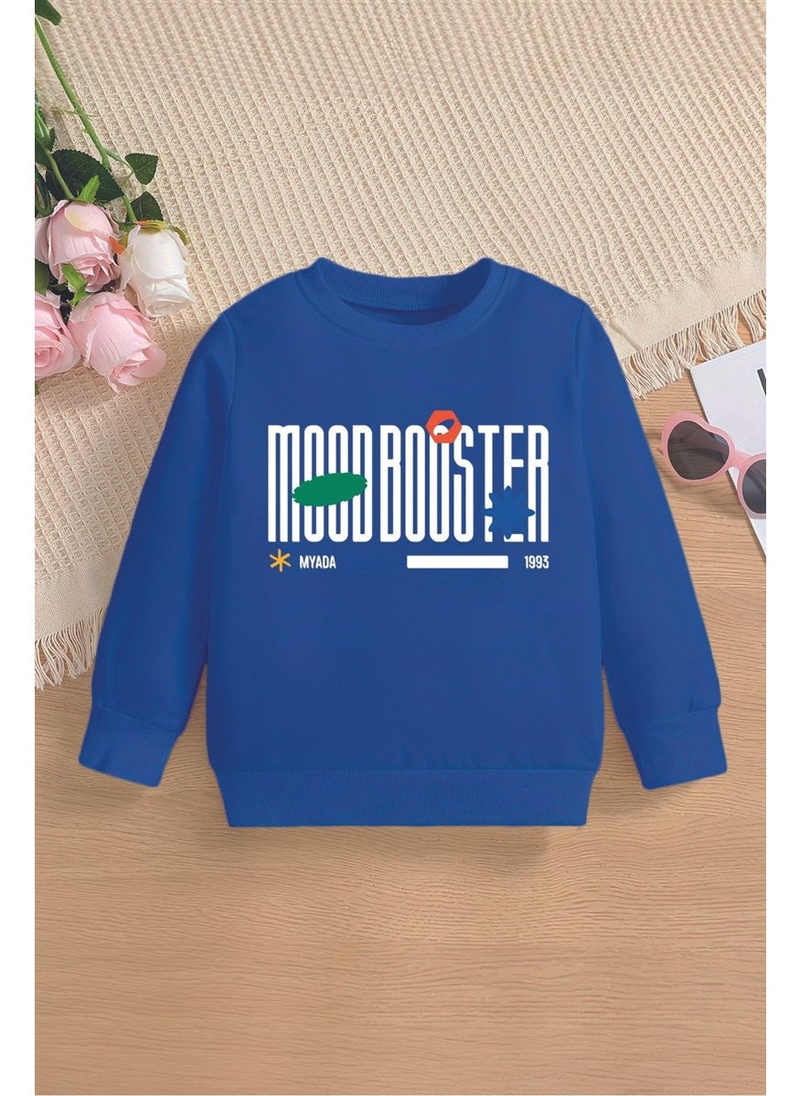 Moodbooster 1993 Printed Oversize Hooded Kids Sweatshirt with Polar Fleece Inside 15640