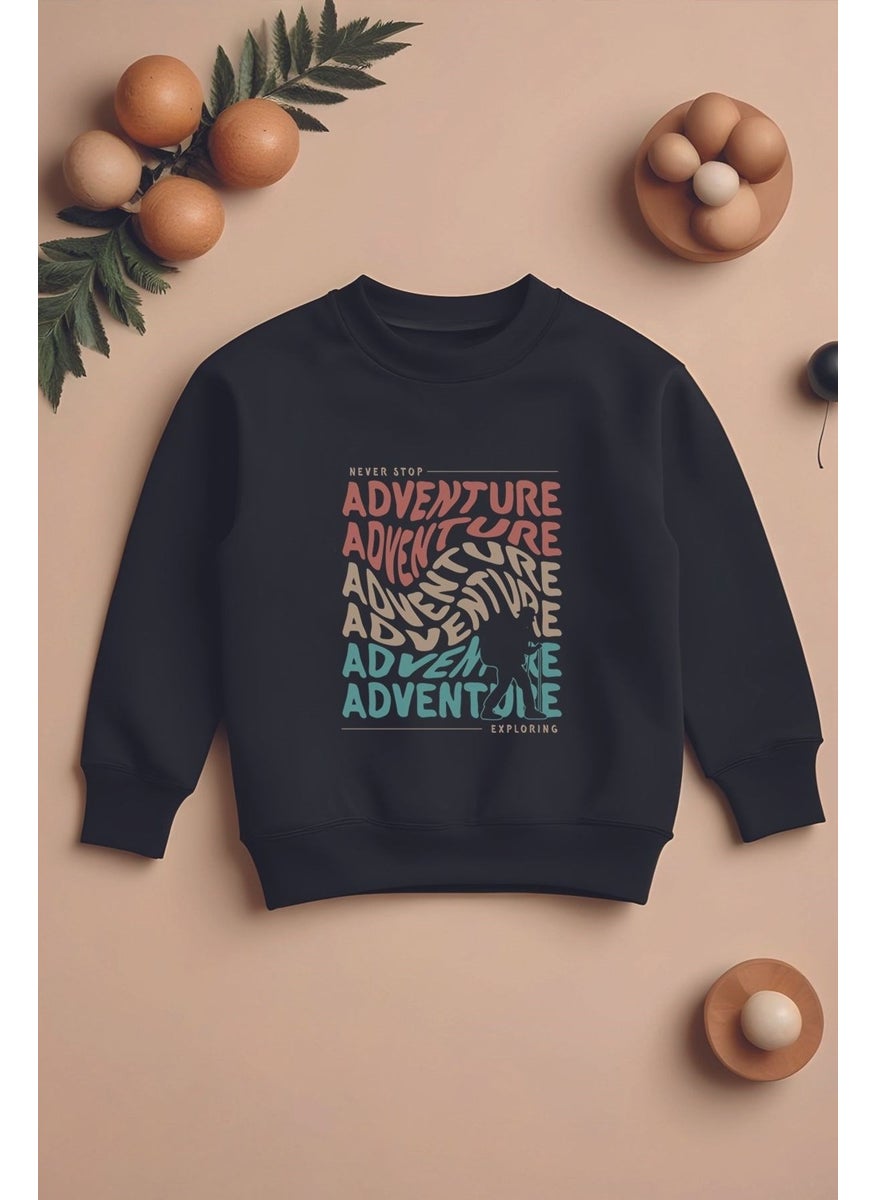 Special Design Adventure Exploring Printed Oversize Kids Sweatshirt 11134