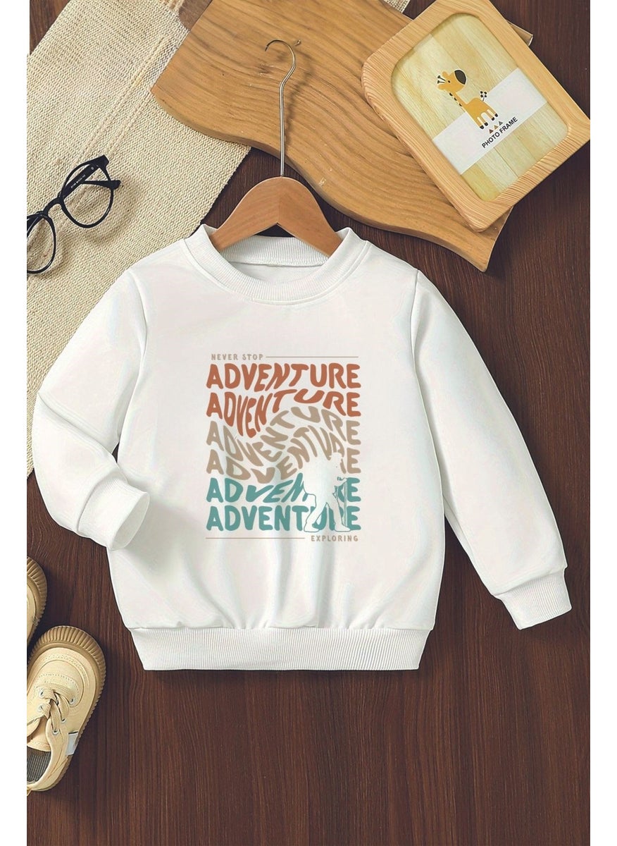 Special Design Adventure Exploring Printed Oversize Kids Sweatshirt 11134