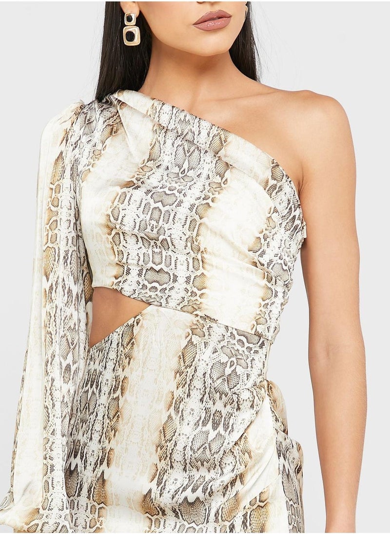 Snakeskin Ruffle Dress
